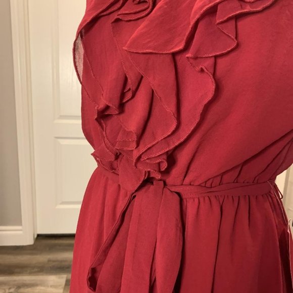 SOHO | Red Ruffle Tie Dress - Picture 4 of 9